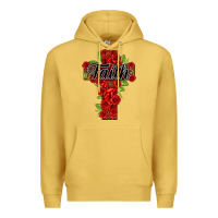 Antique Gold faith floral cross Premium Hoodie - NancyCooperArtShop