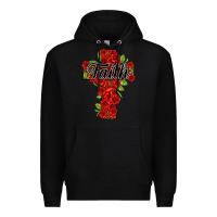 Black faith floral cross Premium Hoodie - NancyCooperArtShop