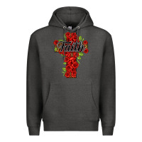 Charcoal Heather faith floral cross Premium Hoodie - NancyCooperArtShop