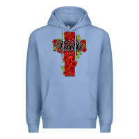 Colony Blue faith floral cross Premium Hoodie - NancyCooperArtShop