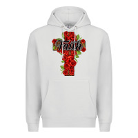 Dove Grey faith floral cross Premium Hoodie - NancyCooperArtShop