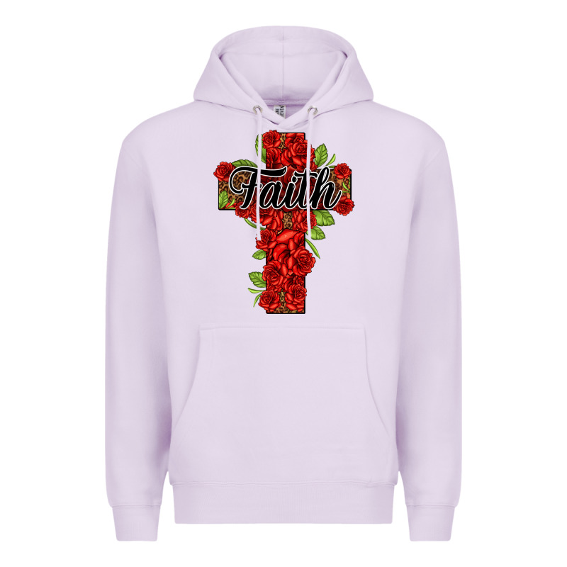 Faith Floral Cross Premium Hoodie by NancyCooperArtShop | Teevron