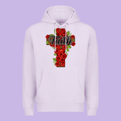 Faith Floral Cross Premium Hoodie Designed By Nancycooperartshop
