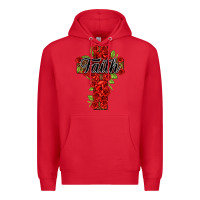 Red faith floral cross Premium Hoodie - NancyCooperArtShop