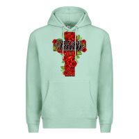 Seafoam faith floral cross Premium Hoodie - NancyCooperArtShop