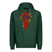 Sports Green faith floral cross Premium Hoodie - NancyCooperArtShop