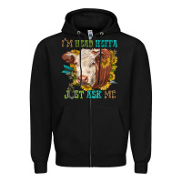 Black im head heffa just ask me Zipper Hoodie - texasbilliewilder