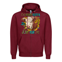 Burgundy im head heffa just ask me Zipper Hoodie - texasbilliewilder