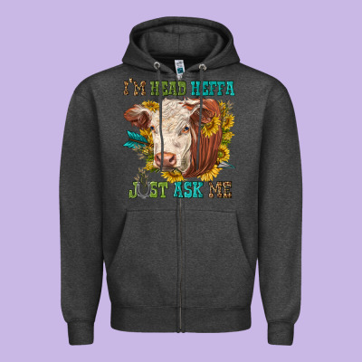 Im Head Heffa Just Ask Me Zipper Hoodie Designed By Texasbilliewilder