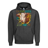 Charcoal Heather im head heffa just ask me Zipper Hoodie - texasbilliewilder
