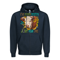Navy im head heffa just ask me Zipper Hoodie - texasbilliewilder