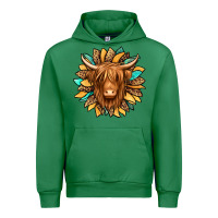 Emerald highland cow turquoise sunflower Urban Hoodie - Jasminsmagicworld