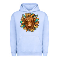 Pigment Grape Ice highland cow turquoise sunflower Urban Hoodie - Jasminsmagicworld