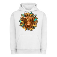 Pigment Lunar Rock highland cow turquoise sunflower Urban Hoodie - Jasminsmagicworld