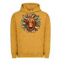 Pigment Peanut Butter highland cow turquoise sunflower Urban Hoodie - Jasminsmagicworld