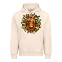 Sandshell highland cow turquoise sunflower Urban Hoodie - Jasminsmagicworld