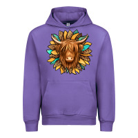 Tulip highland cow turquoise sunflower Urban Hoodie - Jasminsmagicworld