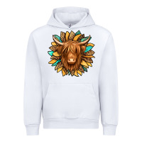 White highland cow turquoise sunflower Urban Hoodie - Jasminsmagicworld