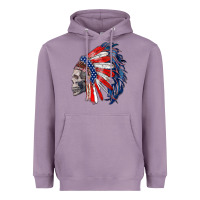 Lavender american indian headdress with skull Heavyweight Hoodie - RanaPortraitStore