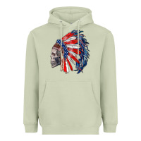 Matcha american indian headdress with skull Heavyweight Hoodie - RanaPortraitStore