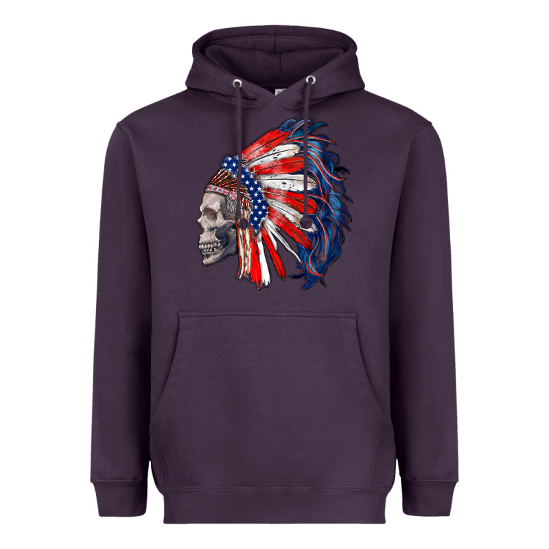 American Indian Headdress With Skull Heavyweight Hoodie by RanaPortraitStore | Teevron