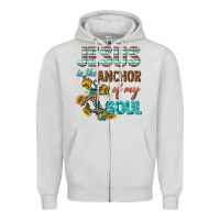 Dove Grey jesus is the anchor of my soul Zipper Hoodie - texasbilliewilder