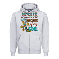 Heather Grey jesus is the anchor of my soul Zipper Hoodie - texasbilliewilder