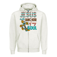 Oatmeal Heather jesus is the anchor of my soul Zipper Hoodie - texasbilliewilder