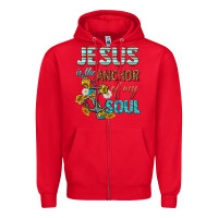Red jesus is the anchor of my soul Zipper Hoodie - texasbilliewilder