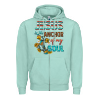 Seafoam jesus is the anchor of my soul Zipper Hoodie - texasbilliewilder