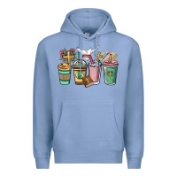 Colony Blue faith coffee cups Premium Hoodie - NancyCooperArtShop