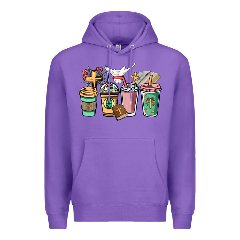 Faith Coffee Cups Premium Hoodie by NancyCooperArtShop | Teevron