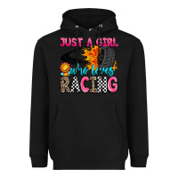 Black just a girl who loves racing Heavyweight Hoodie - Zillion Design Studio