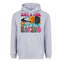 Heather Grey just a girl who loves racing Heavyweight Hoodie - Zillion Design Studio