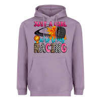 Lavender just a girl who loves racing Heavyweight Hoodie - Zillion Design Studio