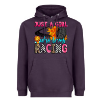 Plum just a girl who loves racing Heavyweight Hoodie - Zillion Design Studio