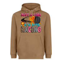 Toasted Coconut just a girl who loves racing Heavyweight Hoodie - Zillion Design Studio