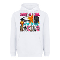 White just a girl who loves racing Heavyweight Hoodie - Zillion Design Studio