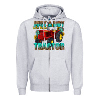 Heather Grey just a boy who loves tractor Zipper Hoodie - texasbilliewilder