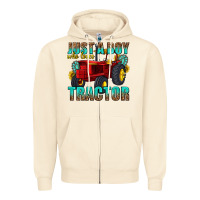 Sandshell just a boy who loves tractor Zipper Hoodie - texasbilliewilder