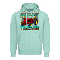 Seafoam just a boy who loves tractor Zipper Hoodie - texasbilliewilder