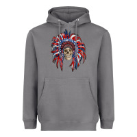 Storm american flag indian headdress with skull Heavyweight Hoodie - RanaPortraitStore