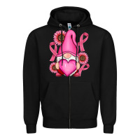 Black Breast Cancer gnomes Zipper Hoodie - RanaPortraitStore