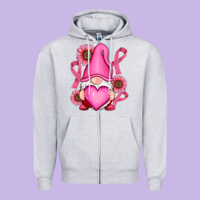 Zipper Hoodie Breast Cancer gnomes