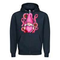 Navy Breast Cancer gnomes Zipper Hoodie - RanaPortraitStore