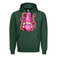 Sports Green Breast Cancer gnomes Zipper Hoodie - RanaPortraitStore