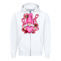 White Breast Cancer gnomes Zipper Hoodie - RanaPortraitStore