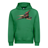 Emerald Pteranodon Face Urban Hoodie - LillyAllenDesigns