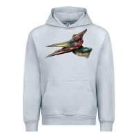 Heather Grey Pteranodon Face Urban Hoodie - LillyAllenDesigns