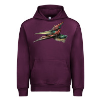 Mauve Wine Pteranodon Face Urban Hoodie - LillyAllenDesigns